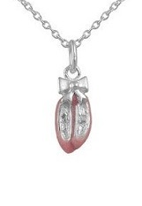 entrancing small ballet shoes silver necklace for babies